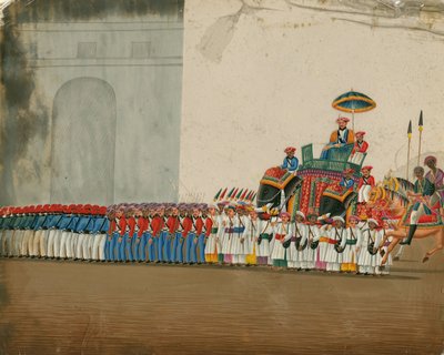 Sułtan jadący na słoniu, c. 1800 autorstwa Indian Art