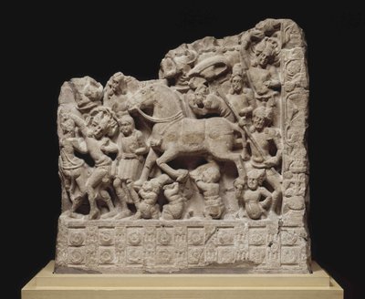 Wielki odlot Siddhartha Gautamy, II wiek. OGŁOSZENIE. autorstwa Indian Art.