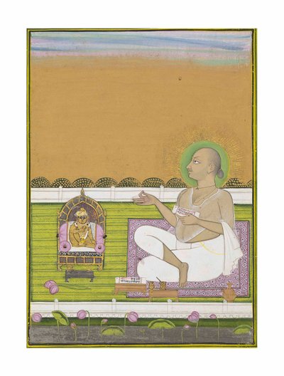 Mędrzec z sekty Pushtimarg i Shri Nathji, ok. 1850 r autorstwa Indian School