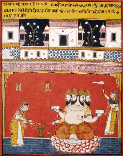 Strona z rozproszonego „Ragamala: Khambavati Ragini” autorstwa Indian School