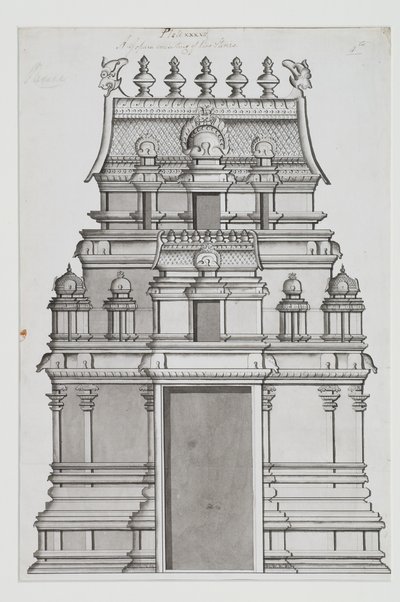 Dwupiętrowa gopuram autorstwa Indian School