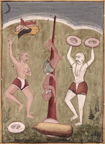 Akrobaci wykonujący wyczyny fizyczne autorstwa Indian School