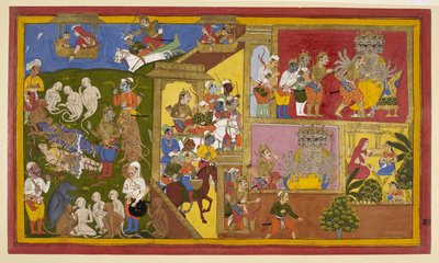 Add.15297(1), f.34 Sahibdin i warsztat, Rama i Lakszmana Związani, z „Mewar Ramayana” autorstwa Indian School