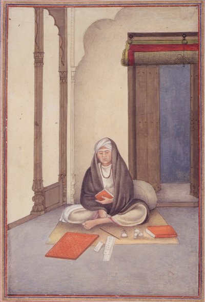 Dodaj 27255 fol.106v Astrolog z „Tashrih al-aqvam” skompilowany przez pułkownika Jamesa Skinnera (1778-1841) 1825 (gwasz na papierze) autorstwa Indian School