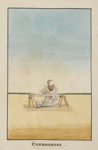 Add Or 2716, Hafciarz siedzi przy swojej ramie autorstwa Indian School