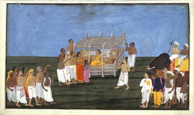 Dodaj Or 4356 Ceremonia braminów, ilustracja z „Żywotów braminów”, ok. 1820 (akwarela na papierze) autorstwa Indian School