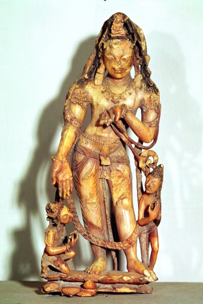 Figura Awalokiteśwary z Kaszmiru autorstwa Indian School