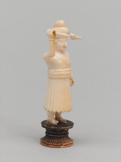 Czarny pionek, figura szachowa, Indie, 1820 ok autorstwa Indian School