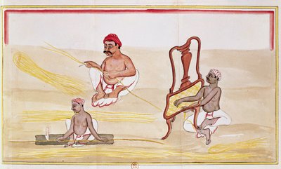 Krzesła Caning na eksport do Wielkiej Brytanii (pióro i atrament oraz toaleta na papierze) autorstwa Indian School