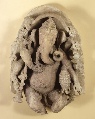 Figura Ganapati, dynastia Chandella (piaskowiec) autorstwa Indian School