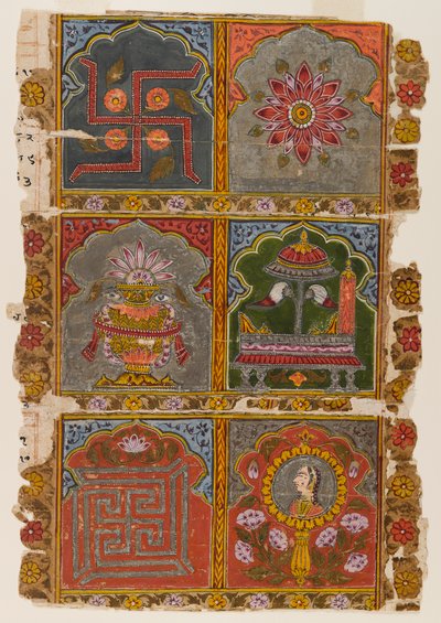 Fragment Jain Vijnaptipatra, ok. 1725-1750 (nieprzezroczysta toaleta na papierze) autorstwa Indian School