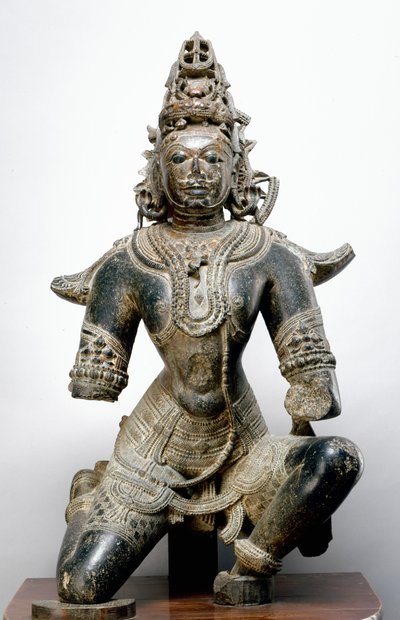 Garuda, z fortu Mandla, Madhya Pradesh, 1200 AD (czarny kamień) autorstwa Indian School