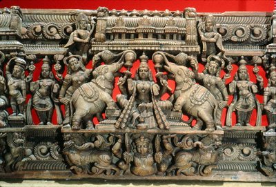 Gata Lakshmi, Bogini Szczęścia i Obfitości (drewno) autorstwa Indian School
