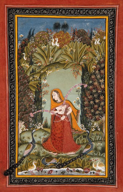 Gauri Ragini z Malkos, ok. 1770 (nieprzezroczysta toaleta na papierze) autorstwa Indian School