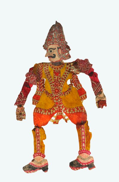 Gigantyczna kukiełka cień z Karnataki (skóra) autorstwa Indian School
