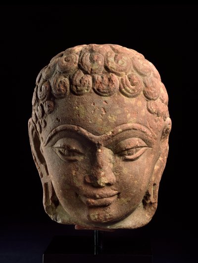 Głowa Jain Tirthankara, region Mathura, okres Kushan, III-IV wne (piaskowiec) autorstwa Indian School