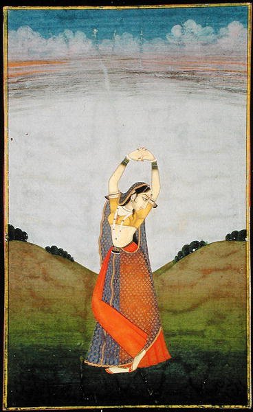 W. 57.13 Kobieta tęskniąca za kochankiem, ok. 1780 (welum) autorstwa Indian School
