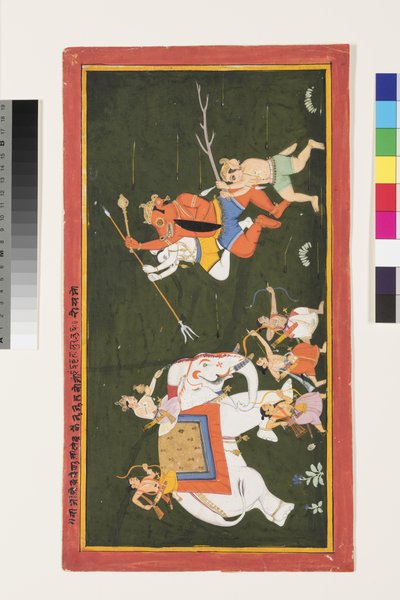 Indra walczy z demonem Vritrasura, 1680-1700 autorstwa Indian School