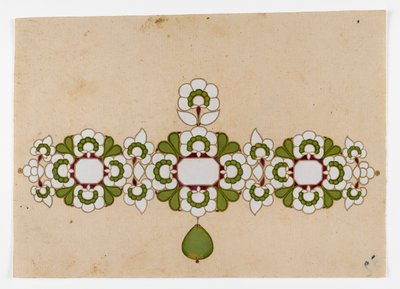 Projektowanie biżuterii (nieprzezroczyste wc i złoto na papierze) autorstwa Indian School