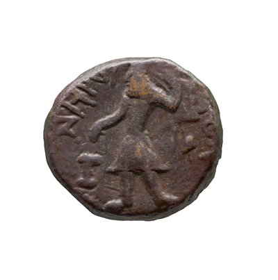 Moneta Kushan, AD 127-155 (miedź) autorstwa Indian School