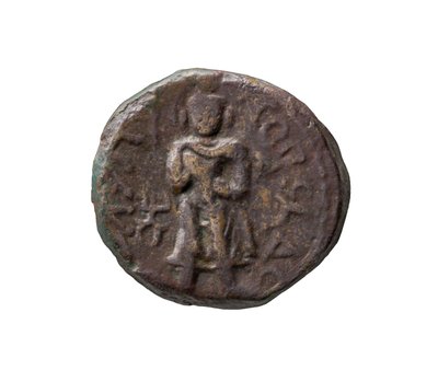 Moneta Kushan, AD 127-155 (miedź) autorstwa Indian School