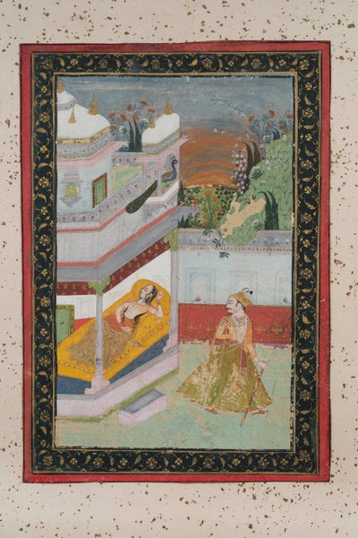 Lalit Ragnini, ok. 1790 (gwasz na papierze, złote zdobienia) autorstwa Indian School