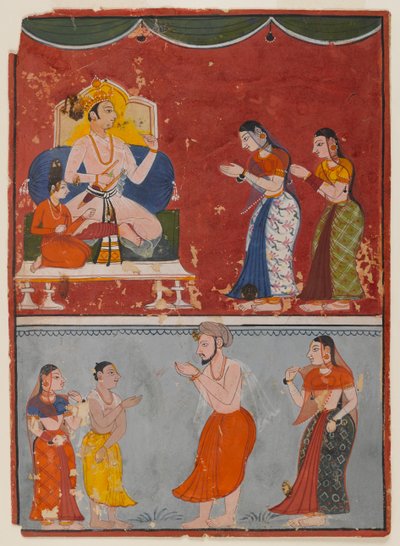 Strona z niezidentyfikowanej serii, ok. 1650 (nieprzezroczyste wc na papierze) autorstwa Indian School