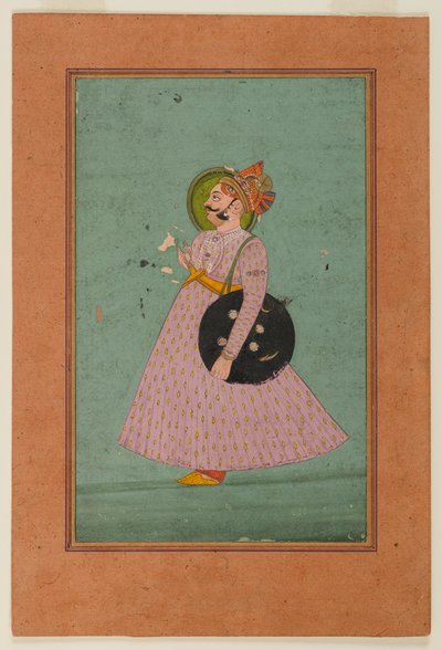 Portret Maharadży Bakhata Singha, początek XIX wieku (wc na złotym papierze) autorstwa Indian School