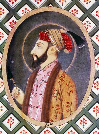 Portret cesarza Mogołów Aurangzeba zwanego Alamgir I (1618-1707), władcy Indii od 1658 do 1717 autorstwa Indian School