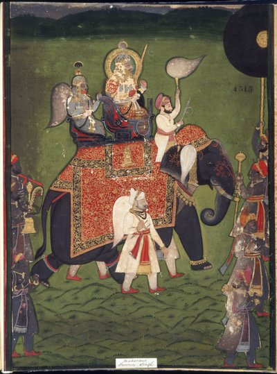 Rana Jawan Singh z Mewar (akwarela na papierze) autorstwa Indian School
