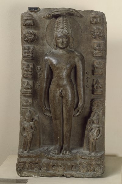 Płaskorzeźba przedstawiająca Vrishabhę, pierwszego Tirthankara autorstwa Indian School