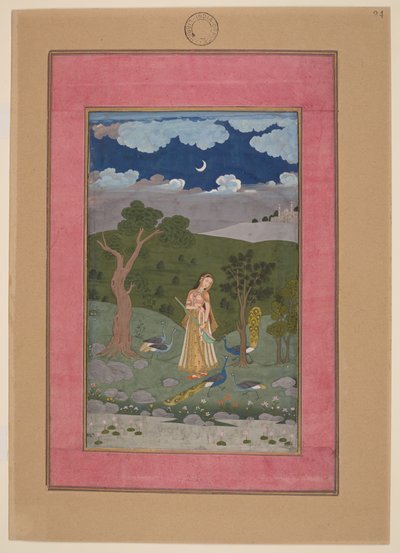 Sorath Ragini, Indie, Hyderabad, ok. 1760; Johnson Album 37, nr 24 (tusz, kolory i złoto na papierze) autorstwa Indian School