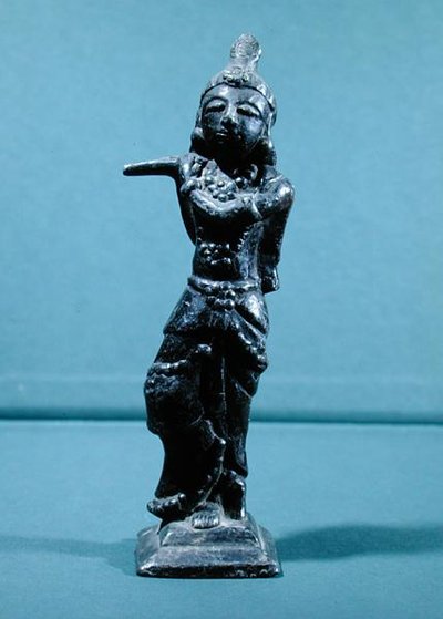 Statuetka Kryszna Gopala (ołów) autorstwa Indian School
