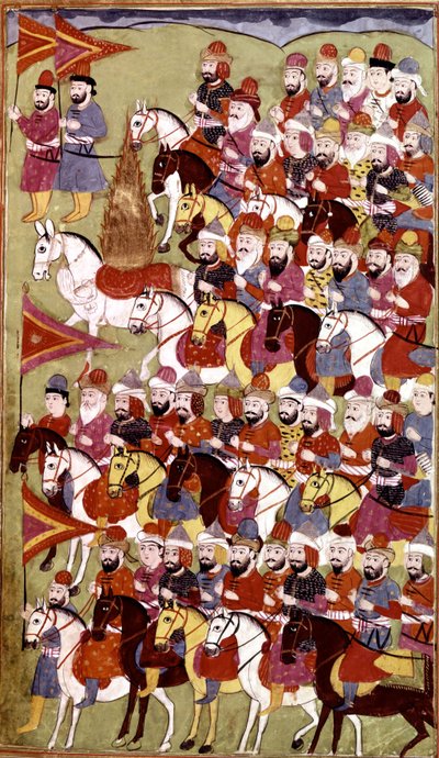 Opowieść o Proroku Muhammadzie, Hamla-i-Haydari, autorstwa Mirzy Muhammada Rafi Bazila, 1808 (tusz i kolory na papierze) autorstwa Indian School
