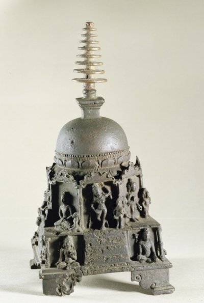 Stupa, Pala, Nalanda, Bihar (brąz) autorstwa Indian School