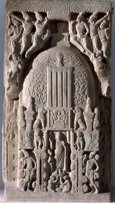 Płyta stupy (fragment reliefu, 225-325) autorstwa Indian School