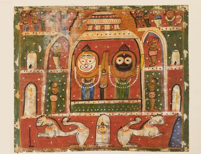 Trio Jagannatha w sanktuarium w Puri autorstwa Indian School