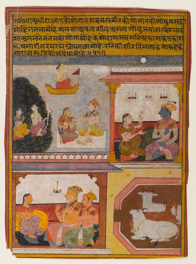 Dojrzała niepohamowana bohaterka, ok. 1660-1690 (nieprzezroczysta toaleta i złoto na papierze) autorstwa Indian School