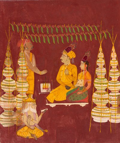 Ceremonia ślubna w obecności Brahmy, ok.1680 autorstwa Indian School