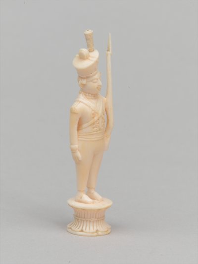 Biały pionek, figura szachowa, Indie, 1820 ok autorstwa Indian School