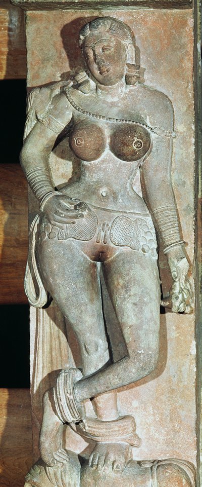 Yakshini z buddyjskiej bramy. Mathura, Uttar Pradesh, okres Kushana (30-241 ne) autorstwa Indian School