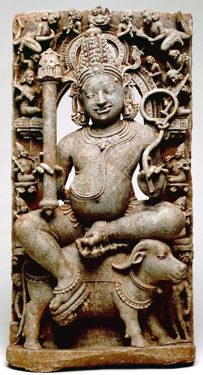 Yama, z Bhubaneswar, Odisha, 1100 AD (łupki) autorstwa Indian School