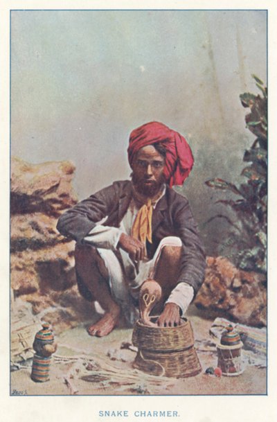 Indianie: Zaklinacz Węży (kolorowe zdjęcie) autorstwa Indian photographer