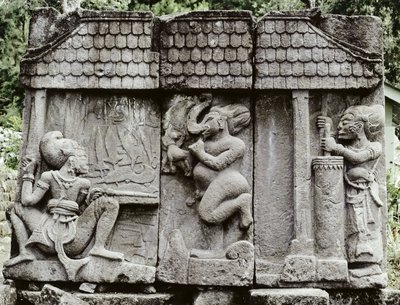 Scena kowala (kamień wulkaniczny) autorstwa Indonesian School