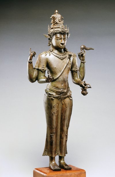 Shiva Mahadeva (brąz, złoto i srebro) autorstwa Indonesian School
