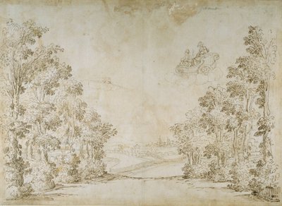 Spokojny kraj (pióro i atrament na papierze) autorstwa Inigo Jones