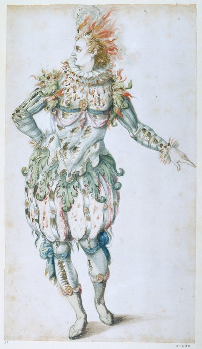 Maska Gwiazd (akwarela na papierze) autorstwa Inigo Jones