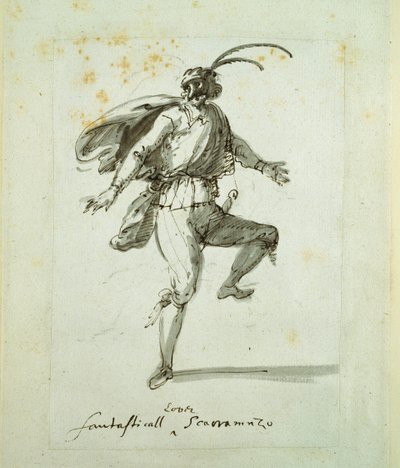 Fantastyczny niesforny kochanek (pióro i atrament na papierze) autorstwa Inigo Jones