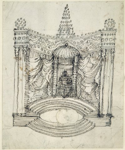 Tron (pióro i atrament na papierze) autorstwa Inigo Jones