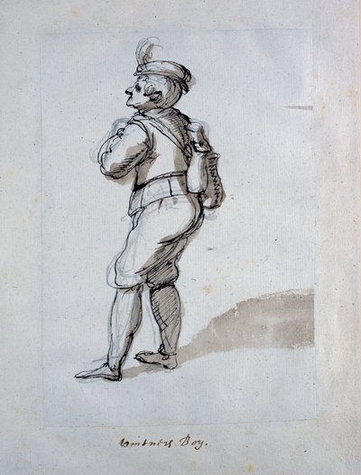 Chłopiec winiarza (pióro i atrament na papierze) autorstwa Inigo Jones